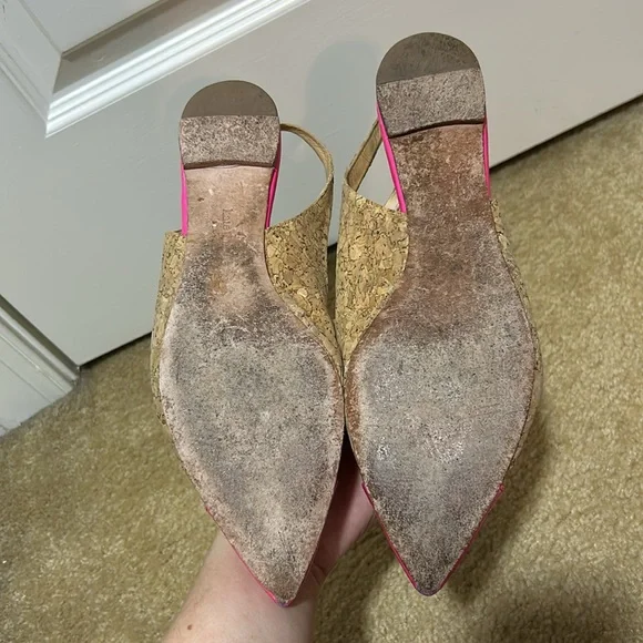 kate Spade Ginny flats slingbacks natural cork flats - Picture 8 of 8
